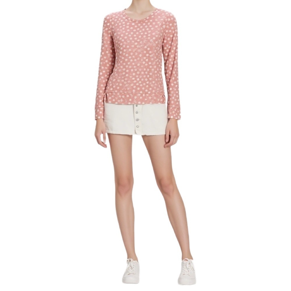 Kate Spade Pink Cloud Pattern long sleeve Tee Size Small - Picture 2 of 6